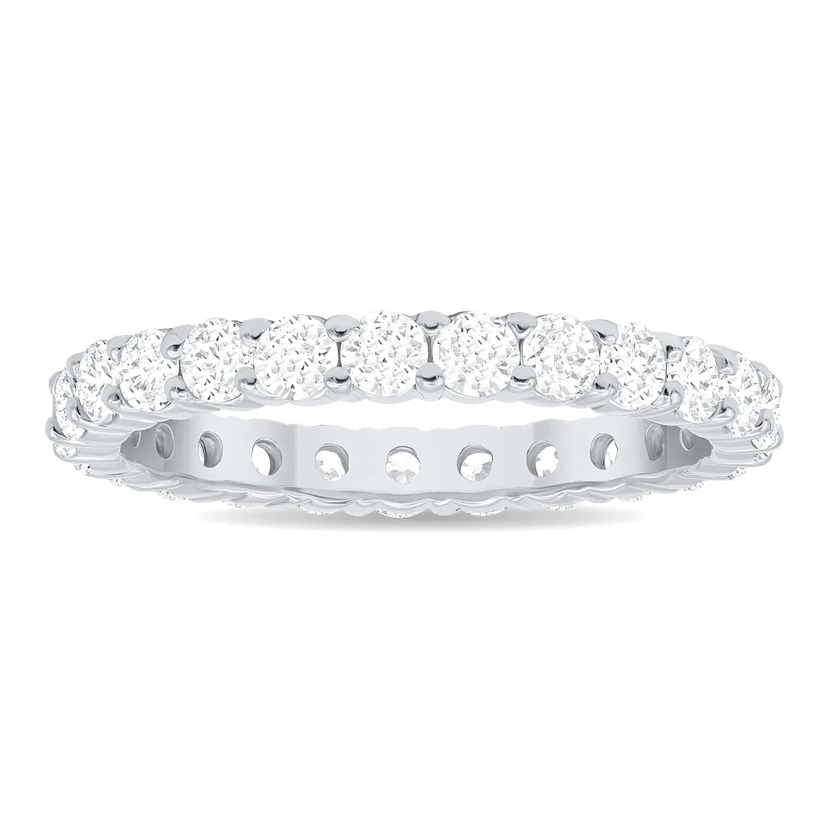 1 1/2 Carat TW Low Set Diamond Eternity Band in 10K White Gold