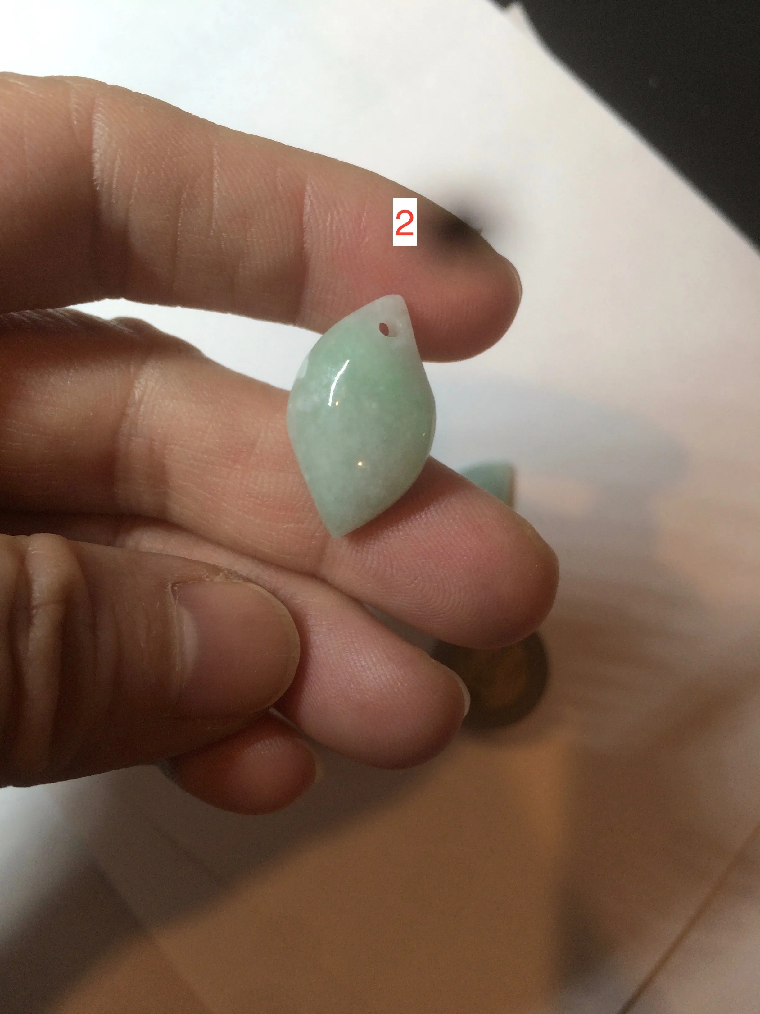 100% natural type A sunny green jadeite jade Willow leaf/petal pendant group AC80