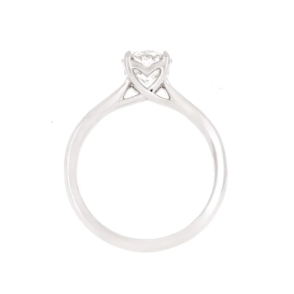 1.01ct Round Trellis Diamond Engagement Ring - 14K White Gold