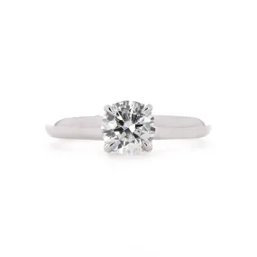 1.01ct Round Trellis Diamond Engagement Ring - 14K White Gold