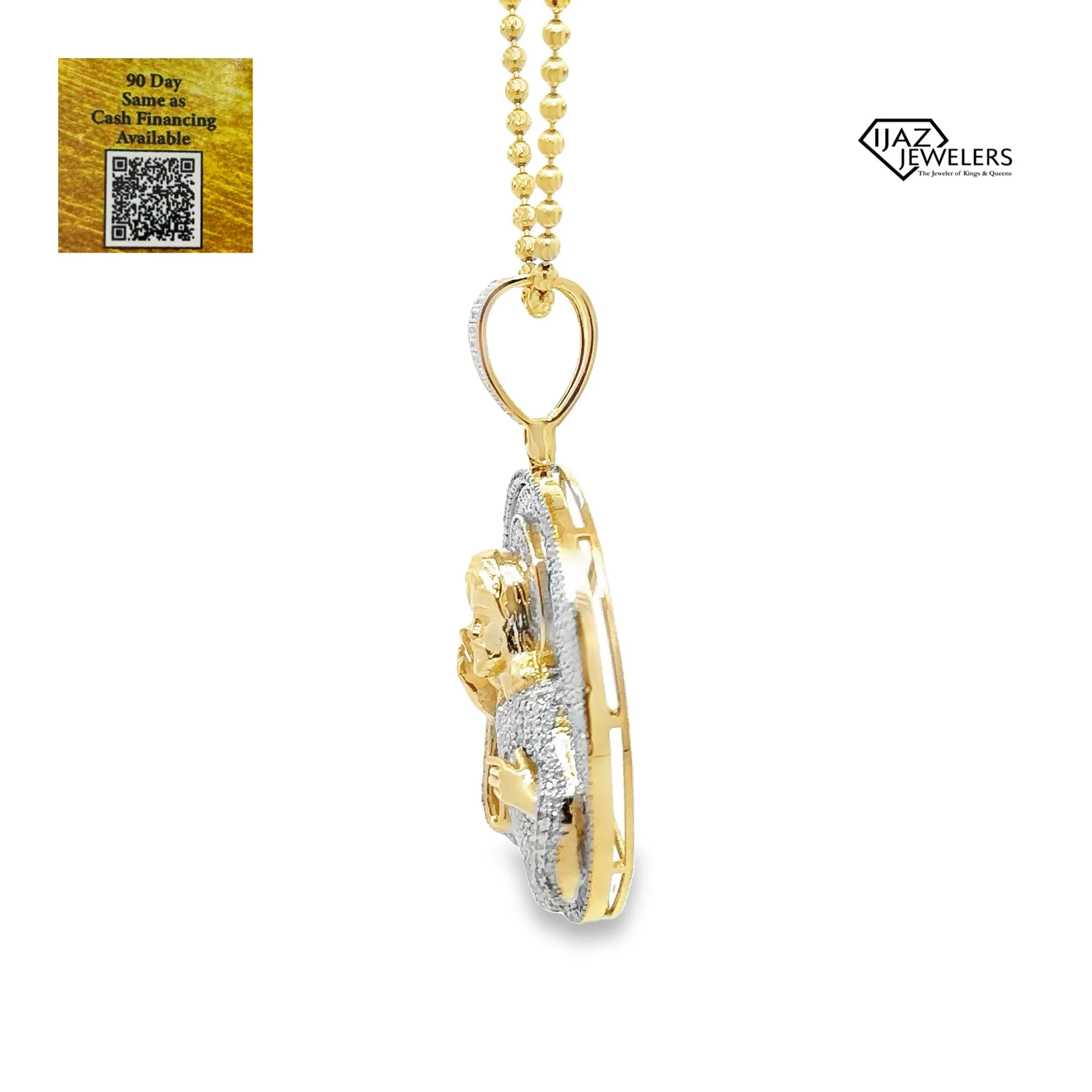 10K Gold 1.43 CTW Diamond Jesus Charm