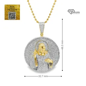 10K Gold 1.43 CTW Diamond Jesus Charm