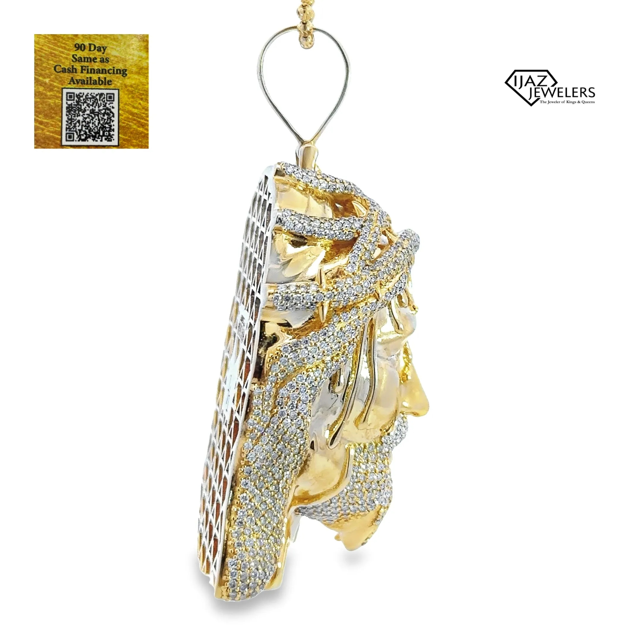 10K Gold 5.36 CTW Diamond Jesus Charm