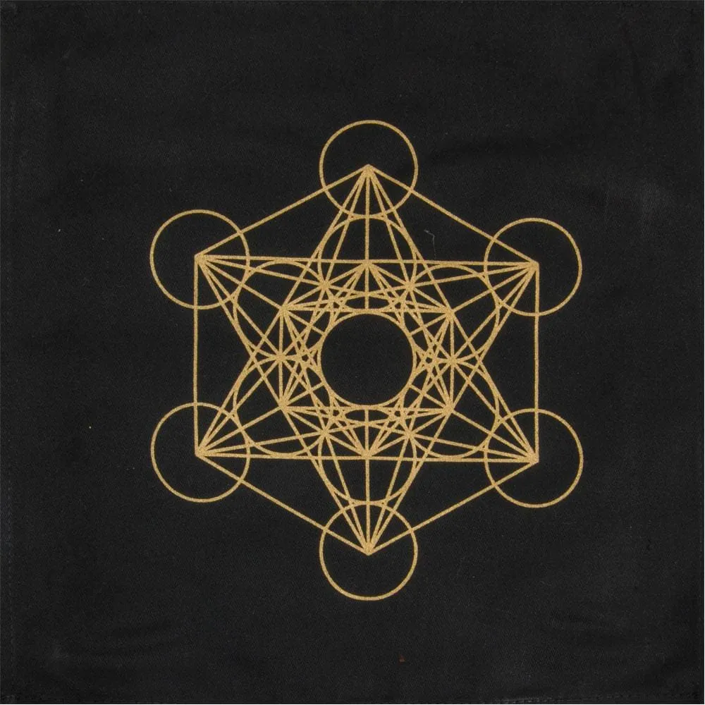 12" x 12" Printed Cotton Crystal Grid - Metatron