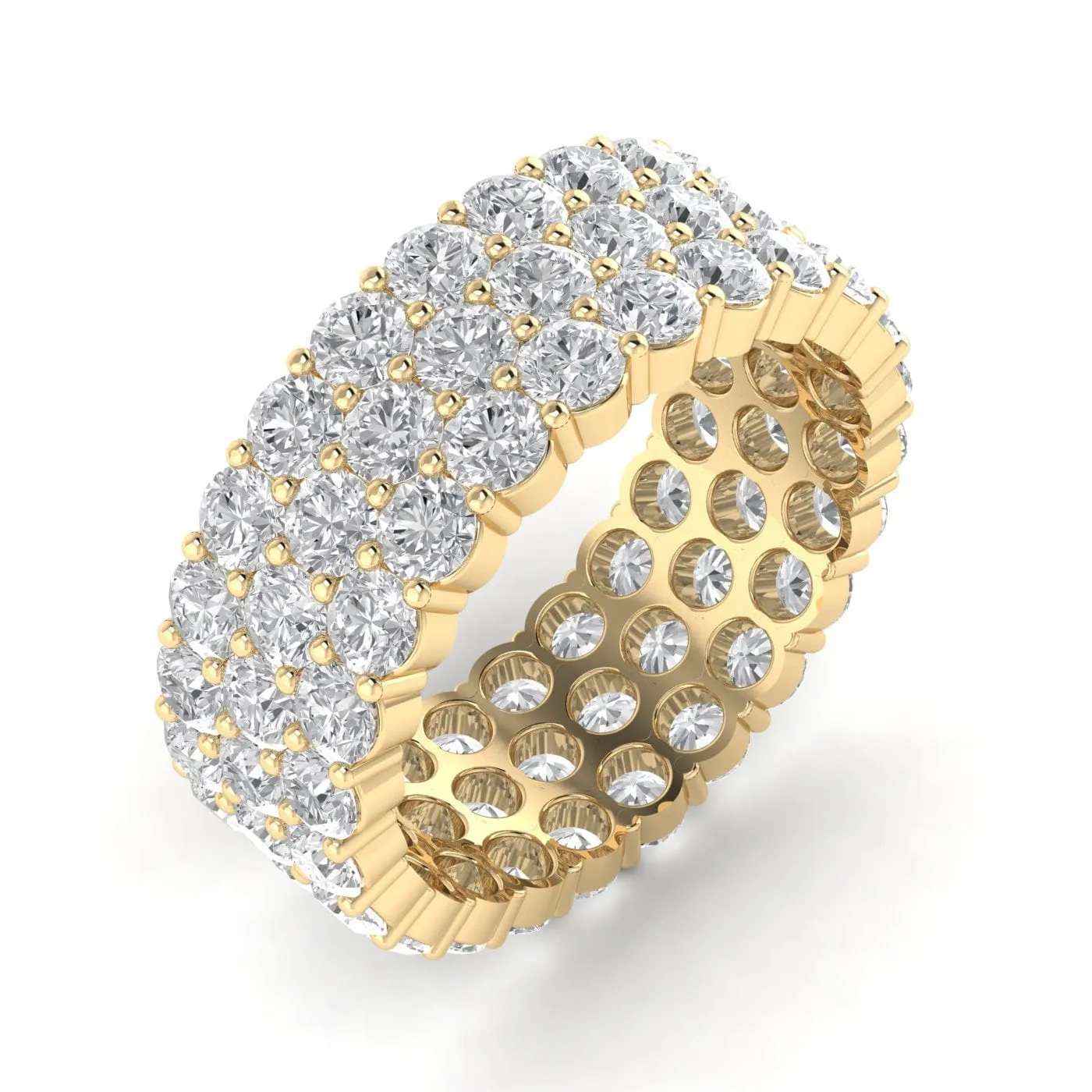 14K & 18K Gold Band of Diamond Eternity Ring, Lab Grown 5 ct