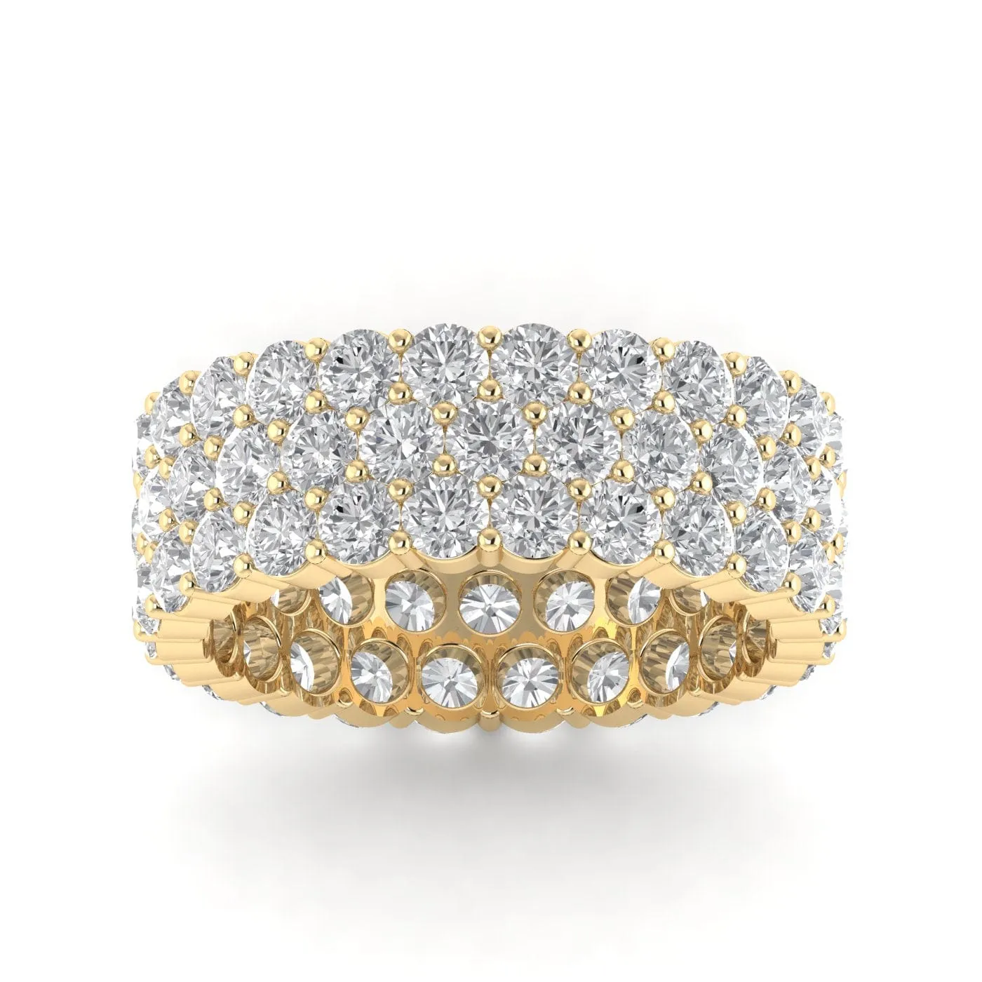 14K & 18K Gold Band of Diamond Eternity Ring, Lab Grown 5 ct