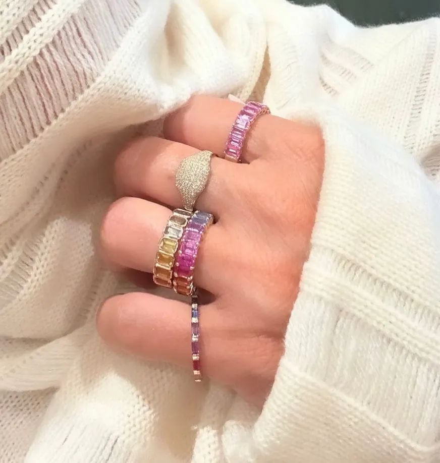 14K & 18K Gold Pink Sapphire Eternity Band