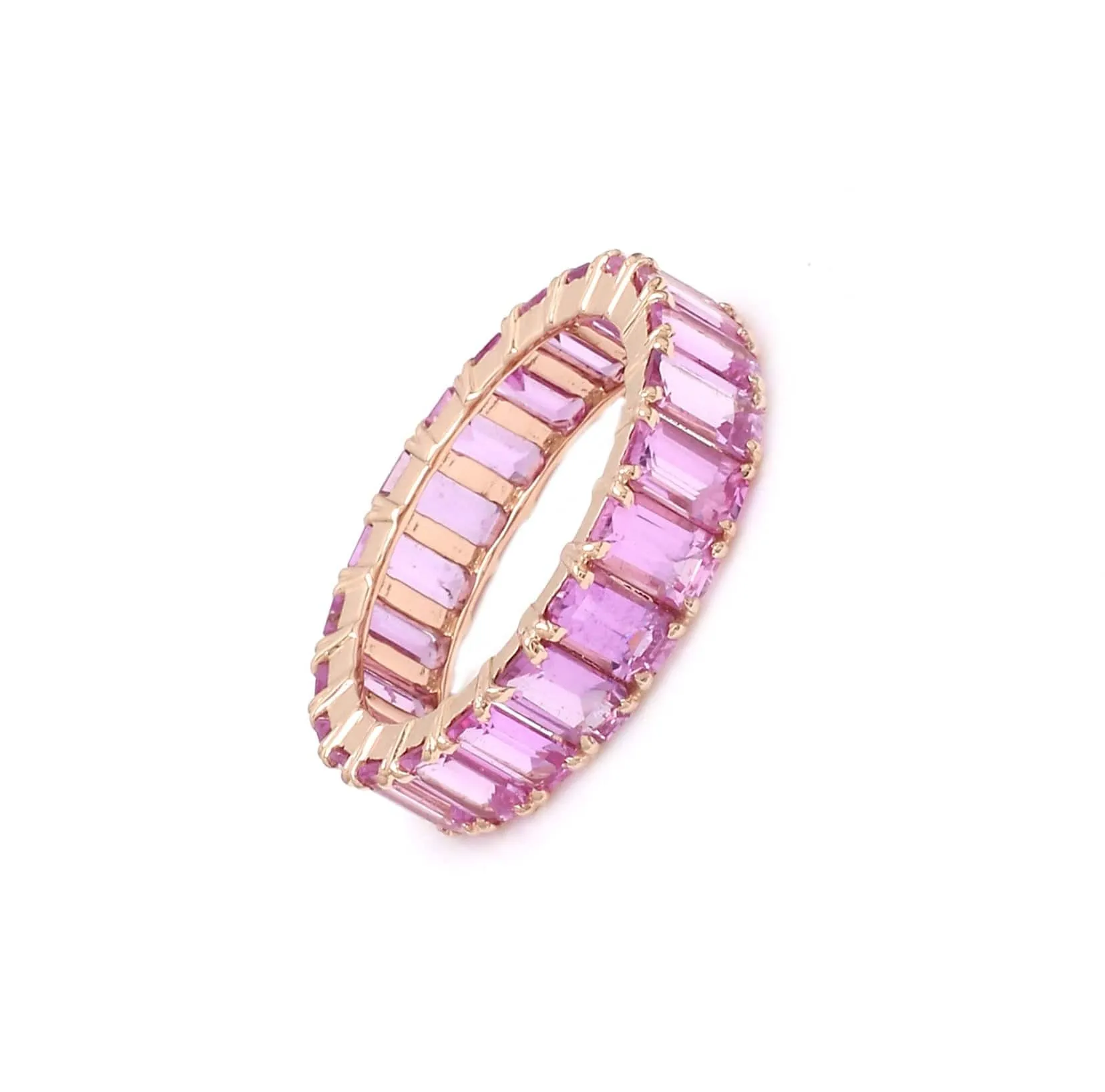 14K & 18K Gold Pink Sapphire Eternity Band