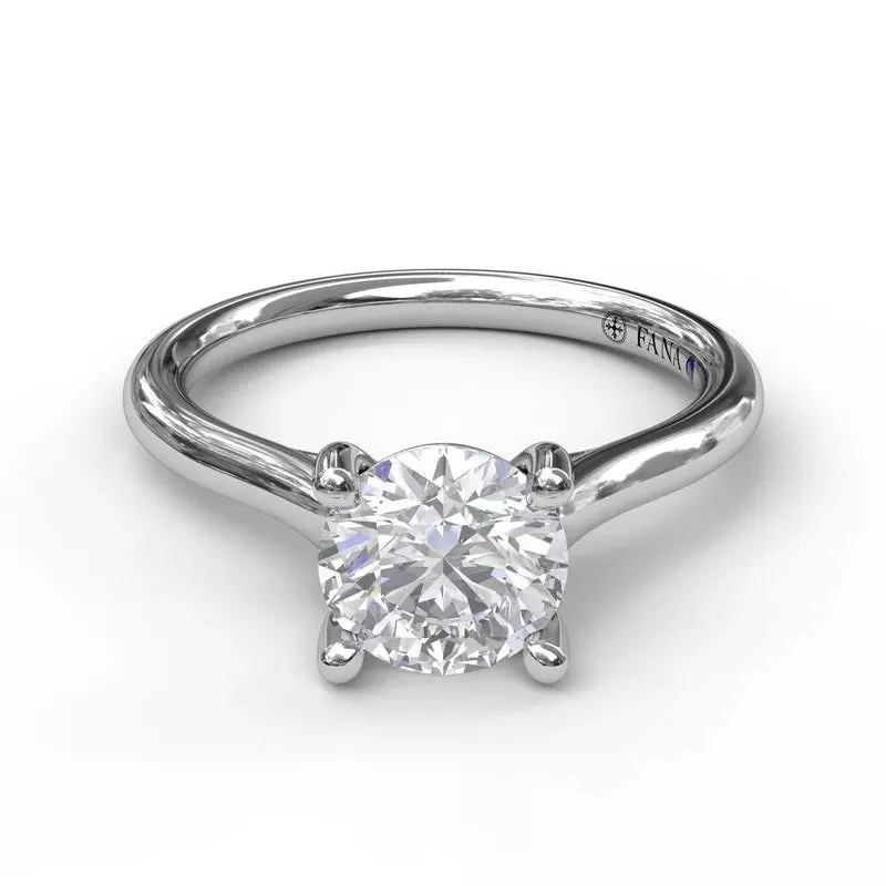 14K WHITE GOLD CATHEDRAL SOLITAIRE ENGAGEMENT RING (SETTING ONLY)