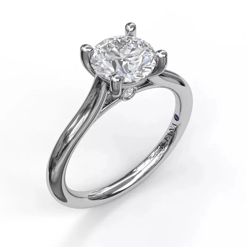 14K WHITE GOLD CATHEDRAL SOLITAIRE ENGAGEMENT RING (SETTING ONLY)