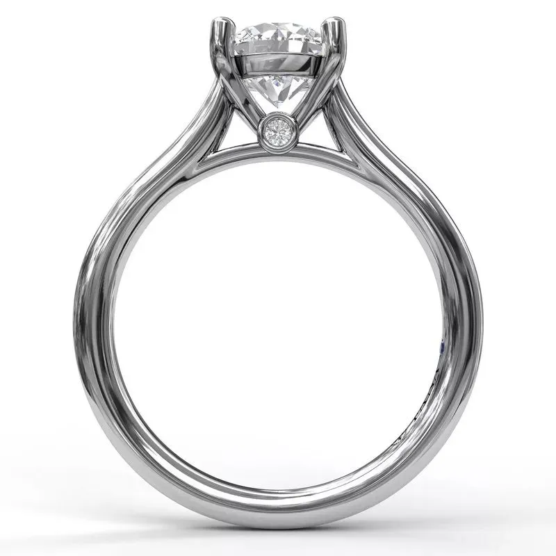 14K WHITE GOLD CATHEDRAL SOLITAIRE ENGAGEMENT RING (SETTING ONLY)