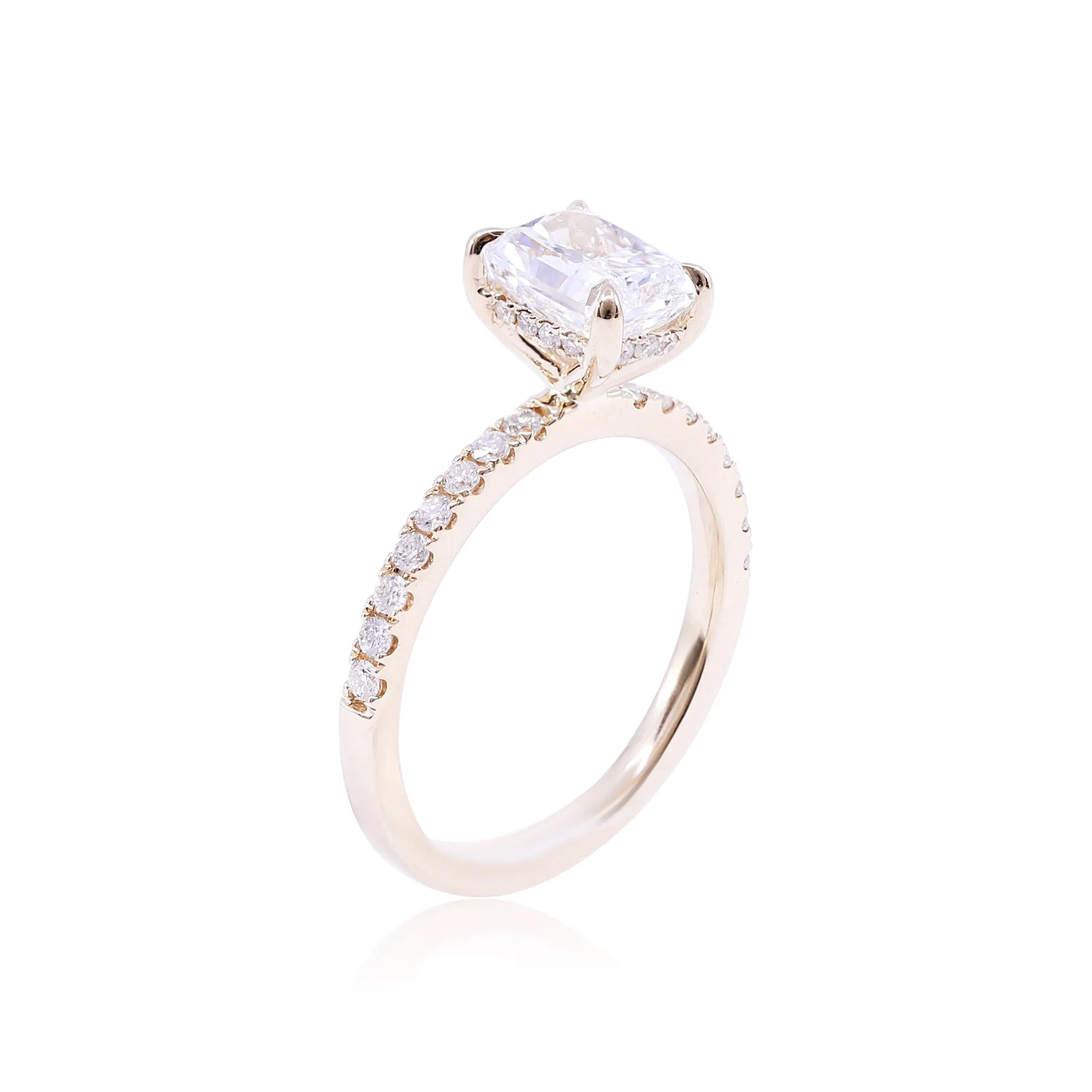 14K YELLOW GOLD 1.51CT RADIANT CUT DIAMOND ENGAGEMENT RING