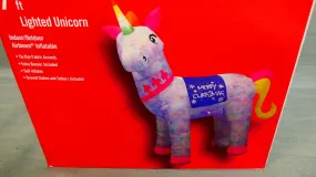 7 ft. Lighted Christmas Unicorn Gemmy Inflatable - Like New!