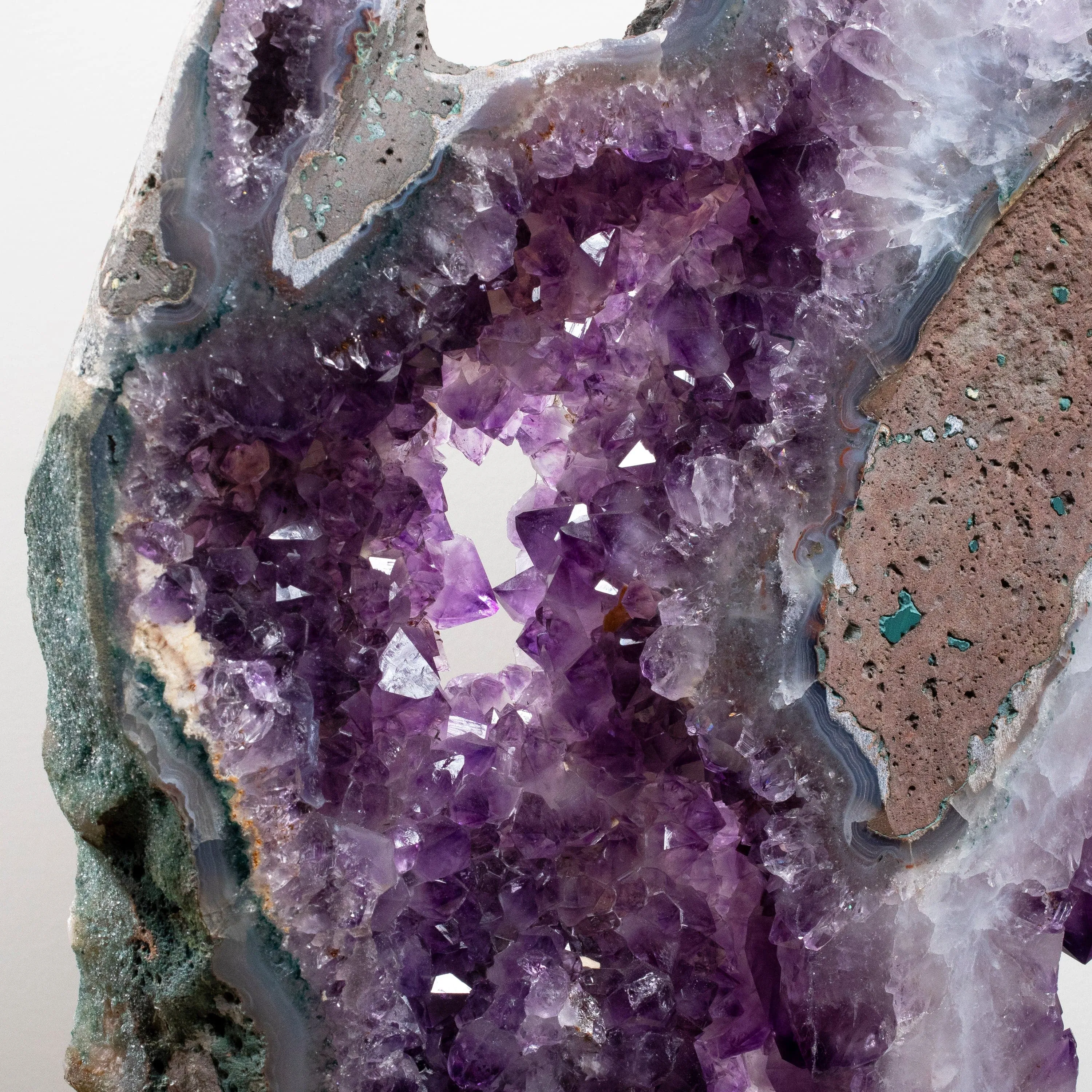 Amethyst Geode Slice from Brazil on Custom Stand- 45 / 45 lbs