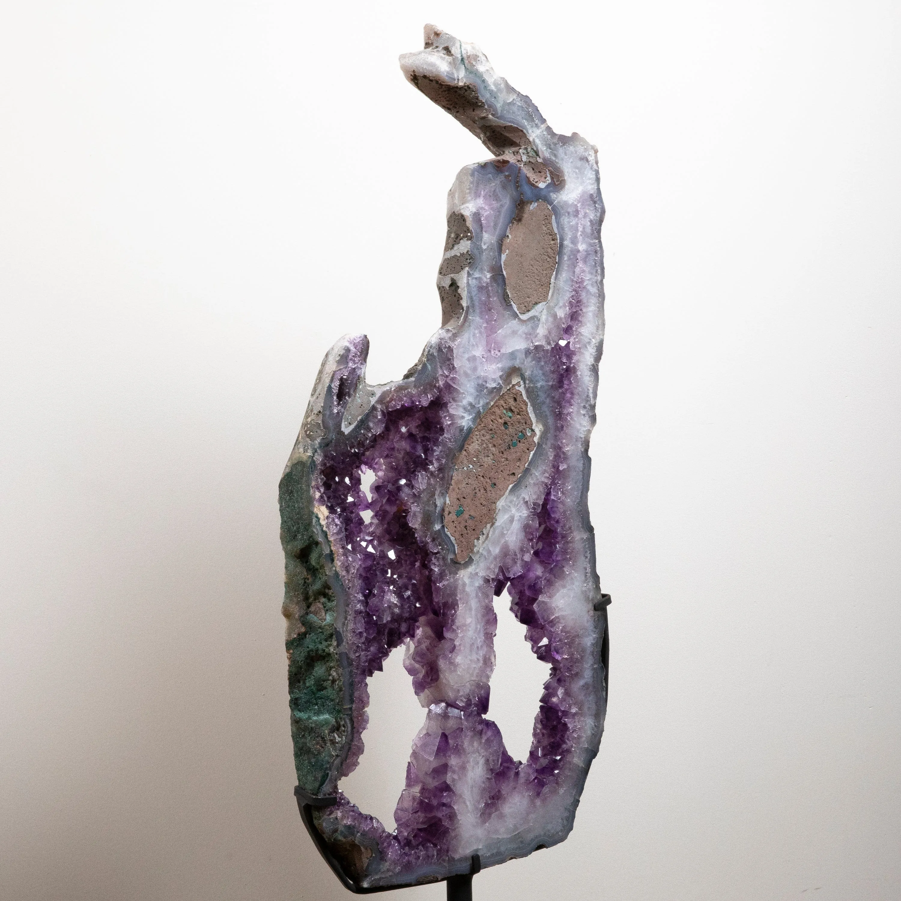 Amethyst Geode Slice from Brazil on Custom Stand- 45 / 45 lbs