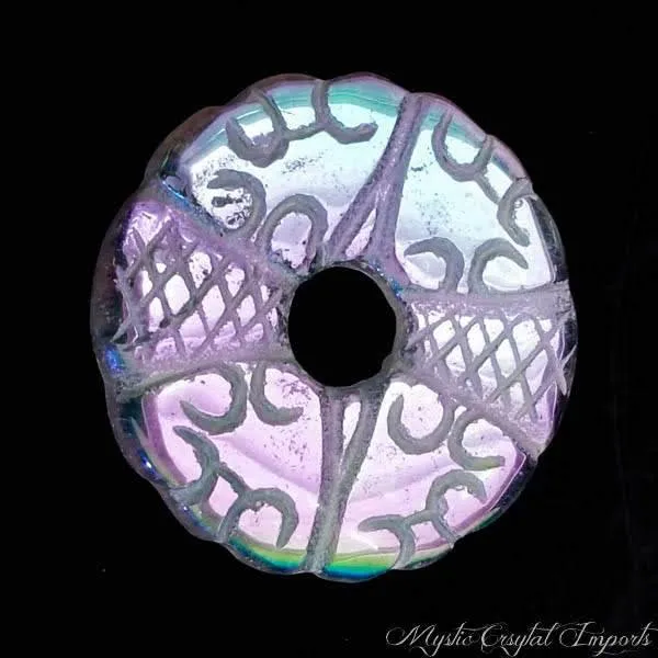 Angel Aura Rose Quartz Carved Disc