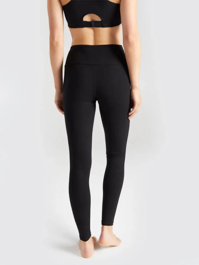 BAM Enduro Bamboo Deep Waistband Women's Yoga Leggings - Black