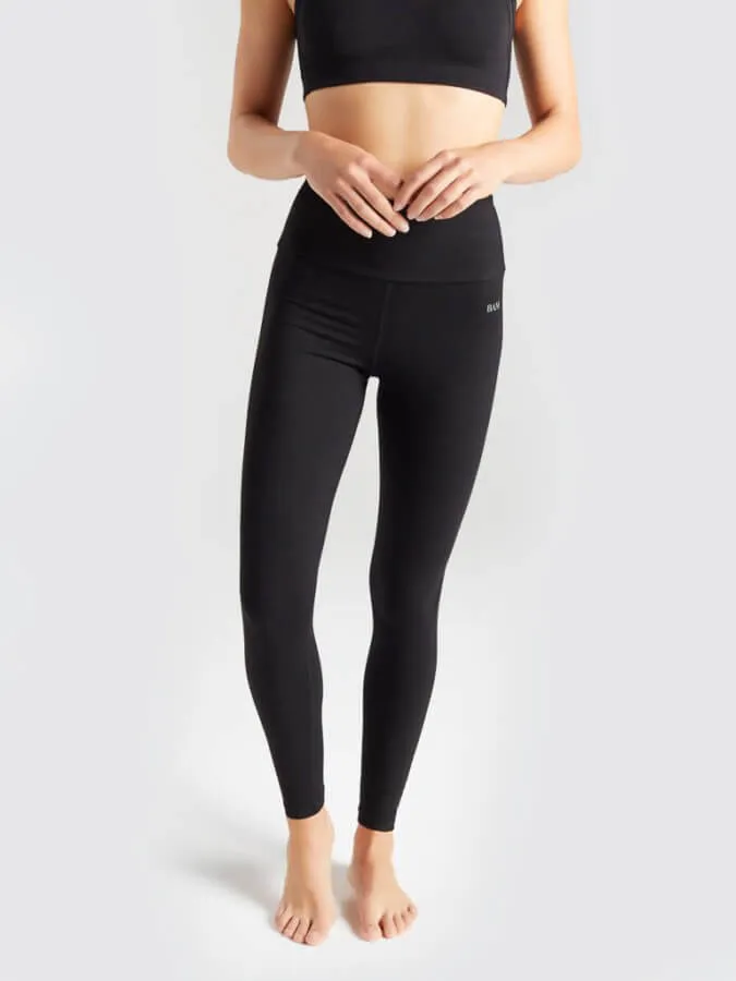 BAM Enduro Bamboo Deep Waistband Women's Yoga Leggings - Black