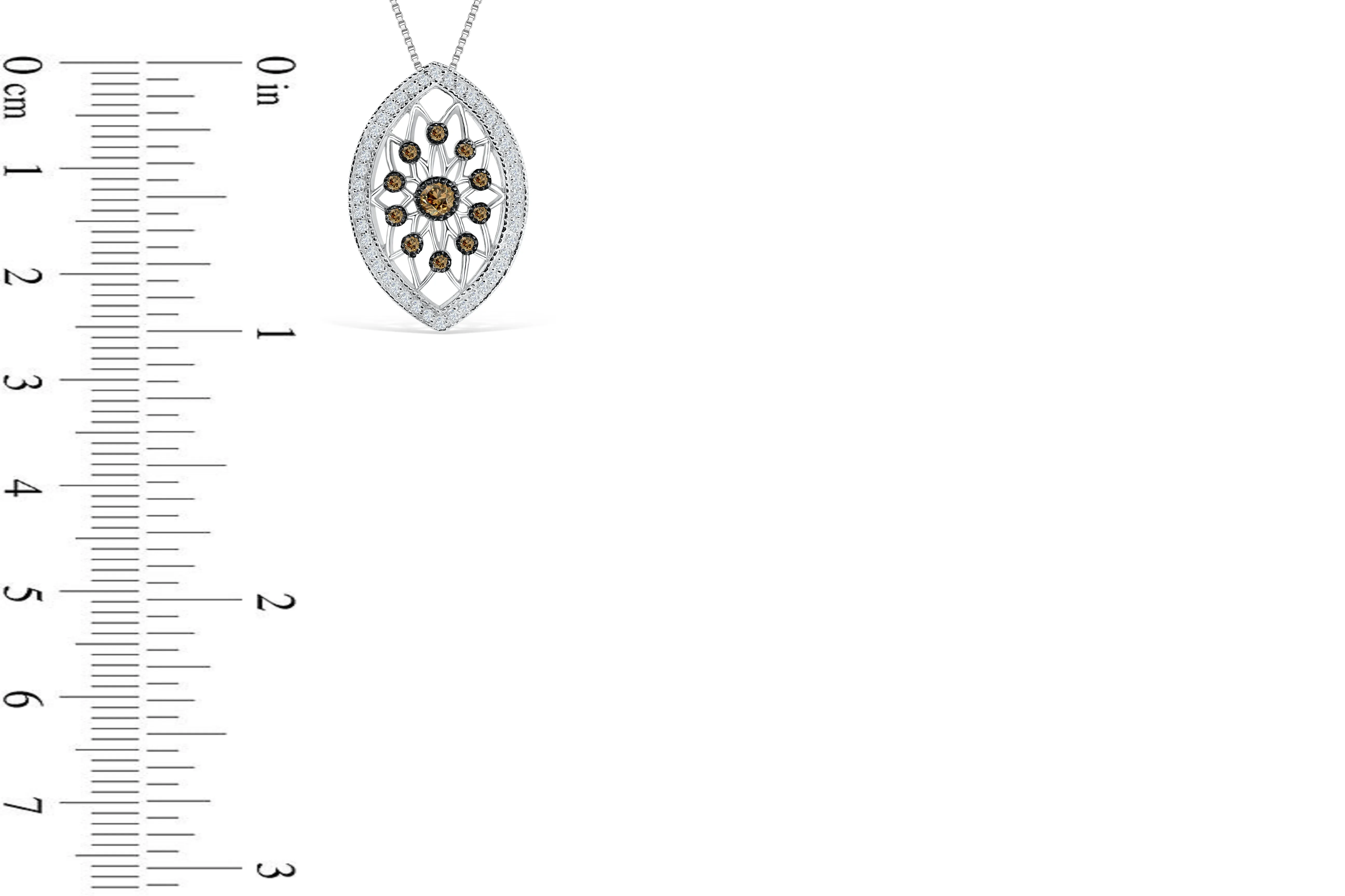 Chocolate Diamond Pendant 0.63 CT TW 14K White Gold DPEN052