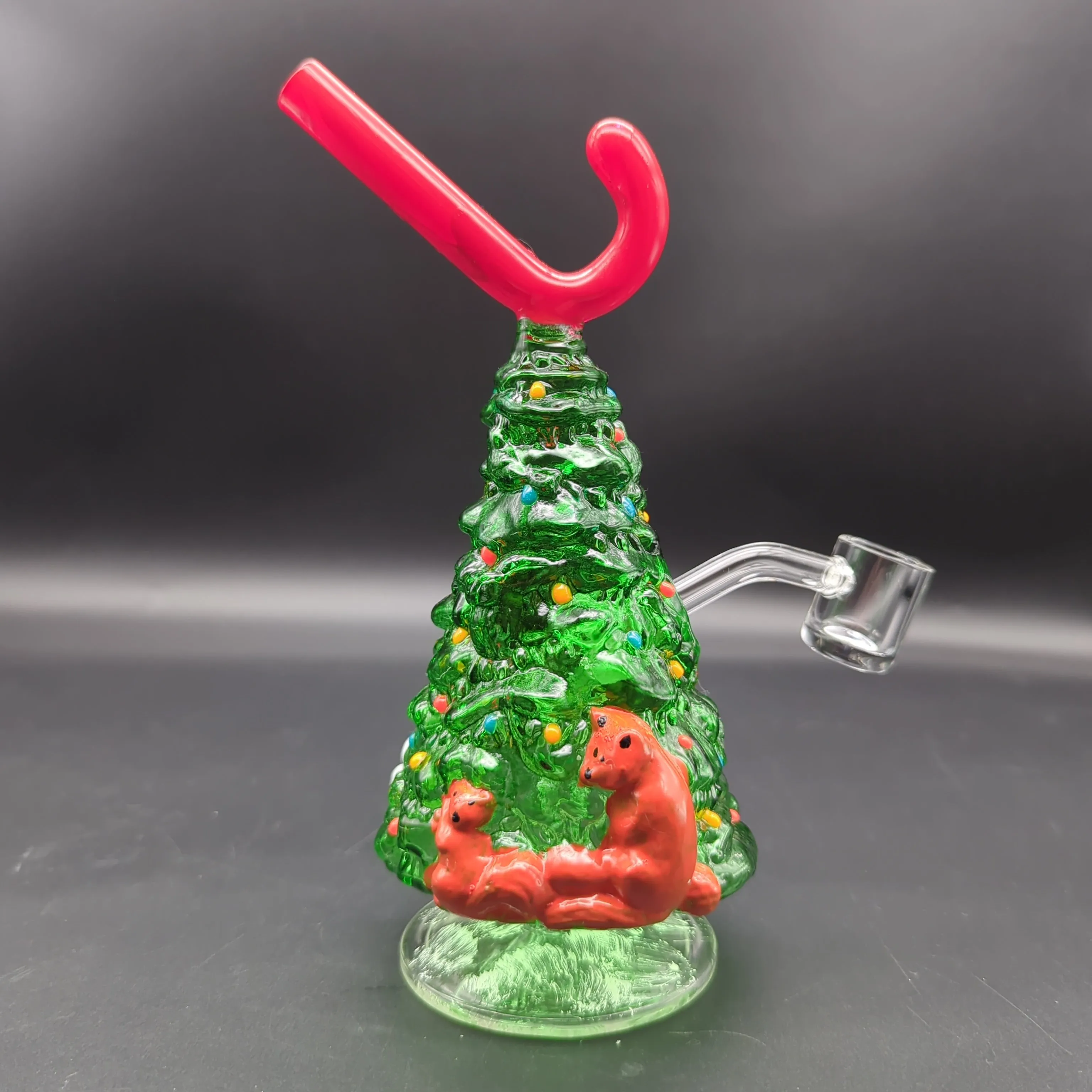 Christmas Tree w/ Candy Cane Glass Rig | 7.25 | 14mm