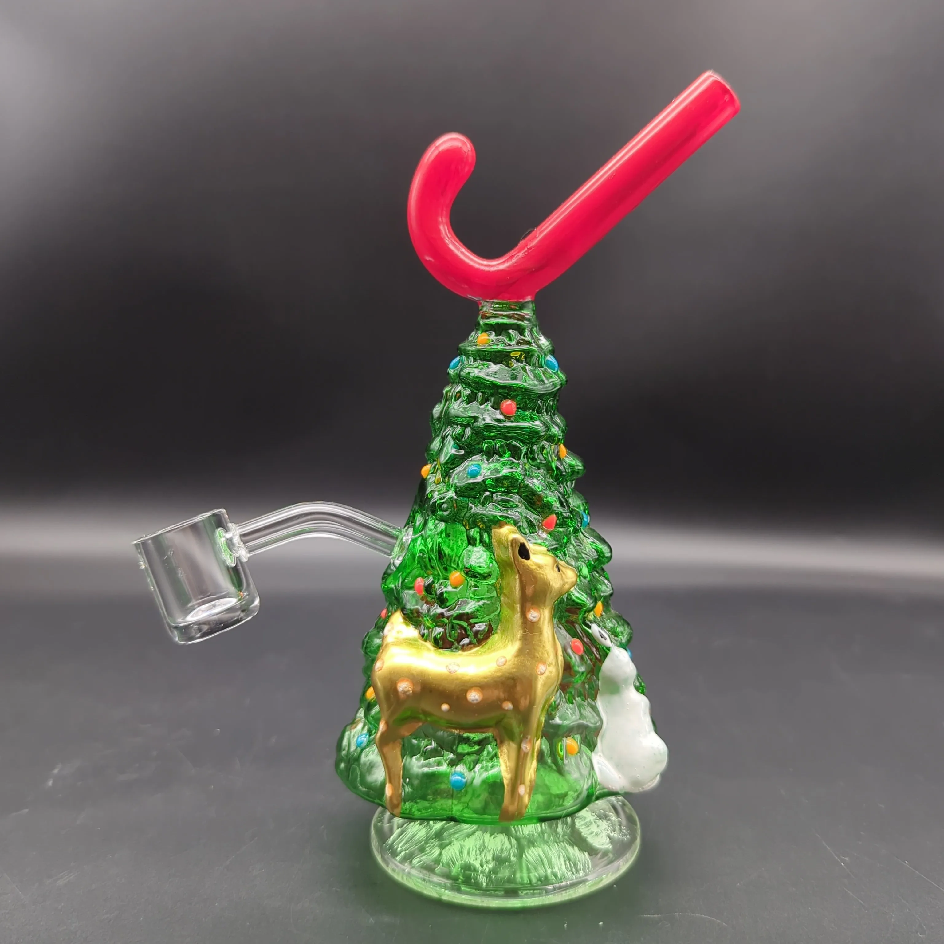 Christmas Tree w/ Candy Cane Glass Rig | 7.25 | 14mm