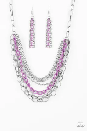 Color Bomb Purple Chain Necklace - Paparazzi Accessories