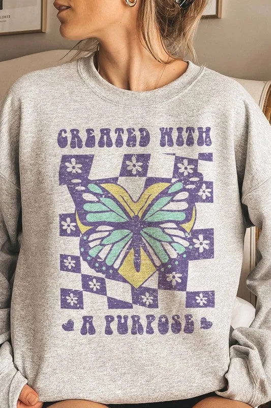 CREATED WITH A PURPOSE GRAPHIC SWEATSHIRT