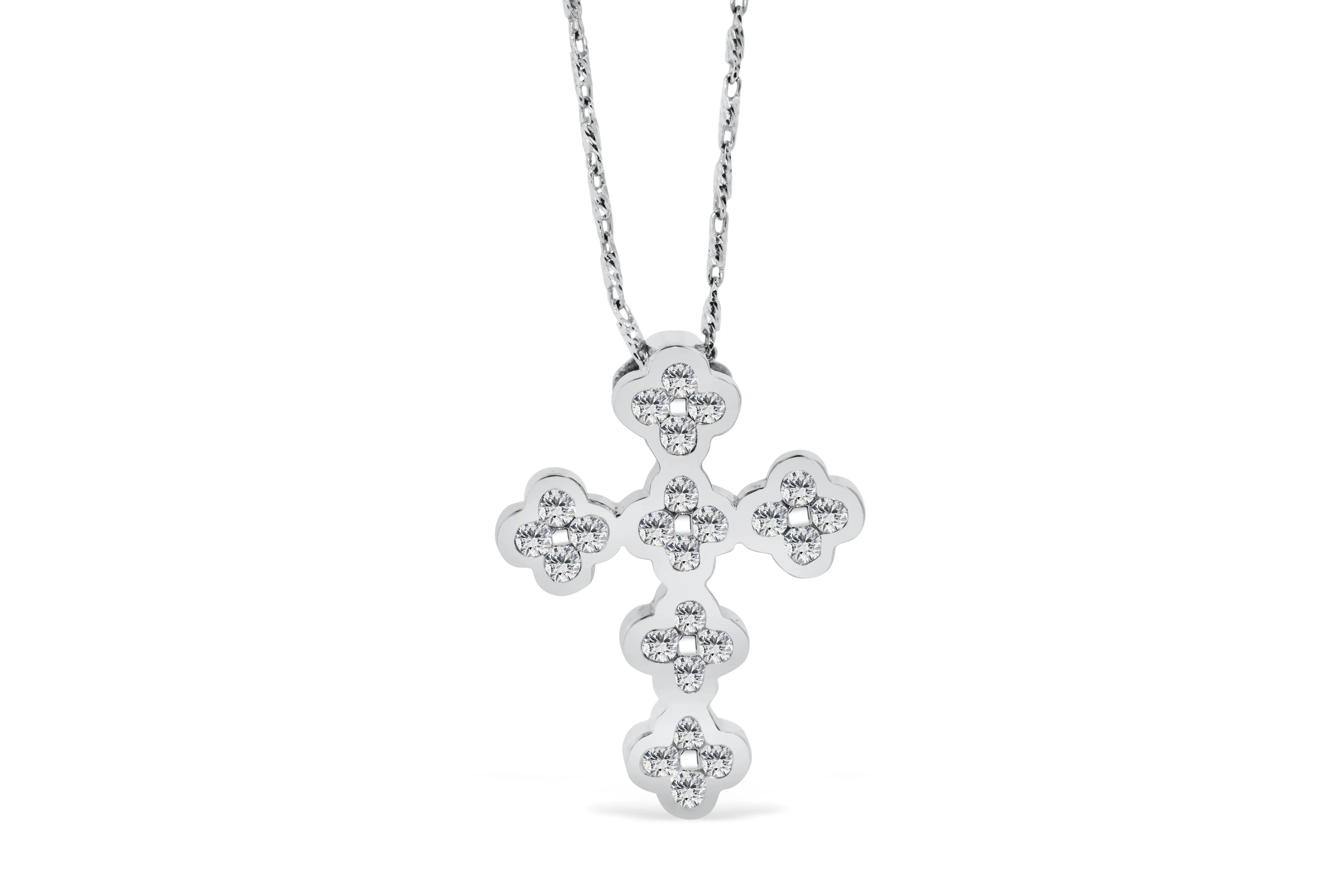 Cross Diamond Pendant 0.59 CT TW 14K White Gold DPEN011