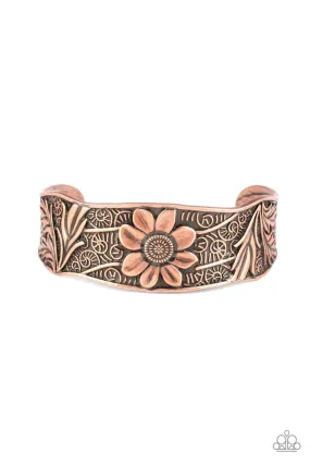 Daisy Paradise Copper Flower Cuff Bracelet - Paparazzi Accessories