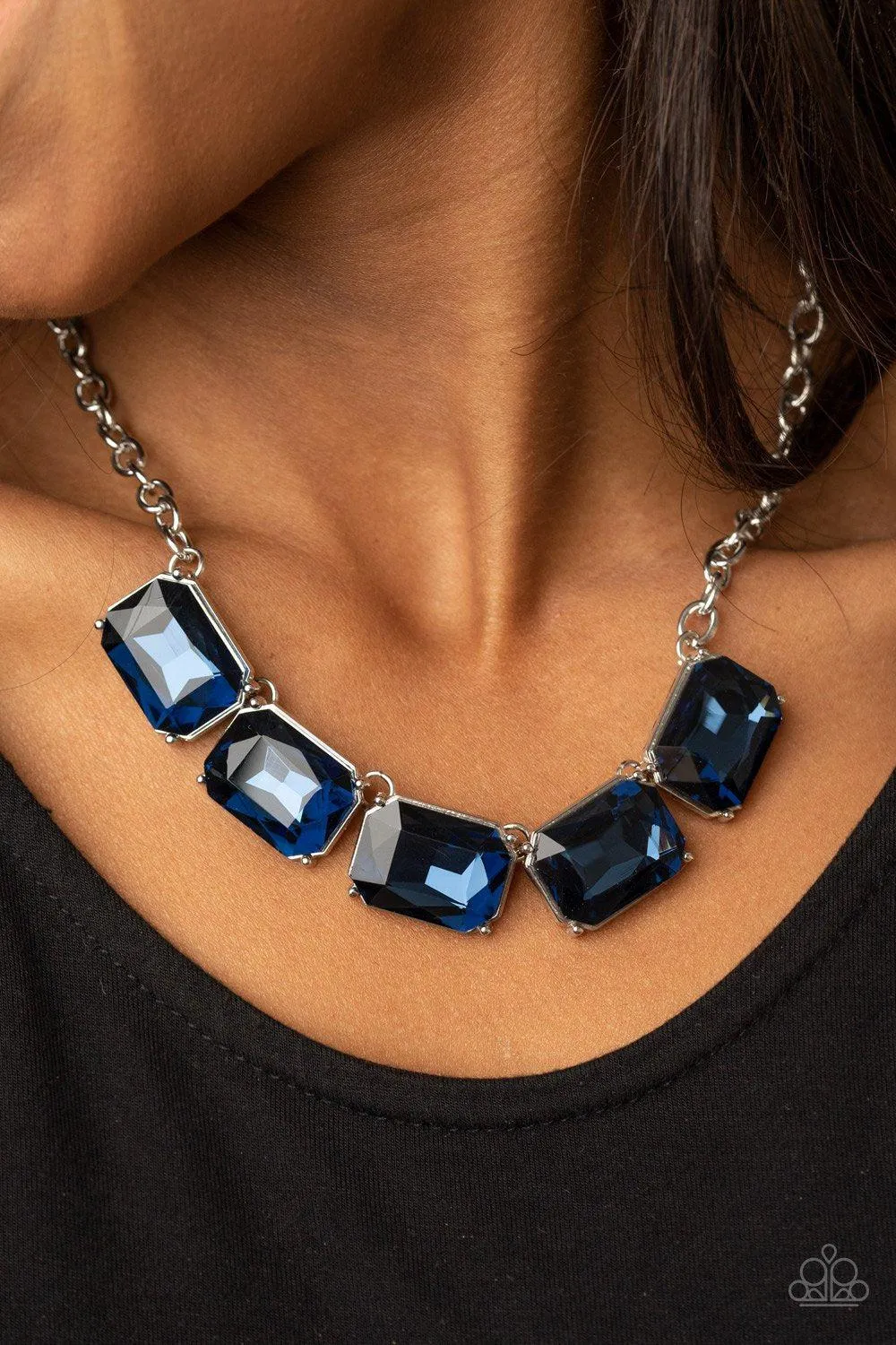 Deep Freeze Diva Blue Rhinestone Necklace - Paparazzi Accessories