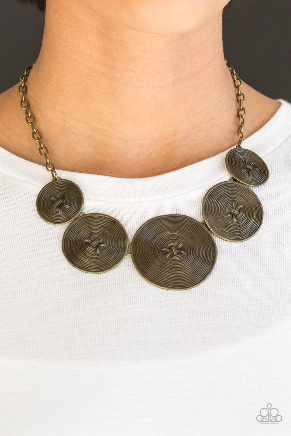 Deserves A Medal Brass Necklace - Paparazzi Accessories