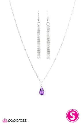 Drop Of Daylight Purple Gem Necklace - Paparazzi Accessories