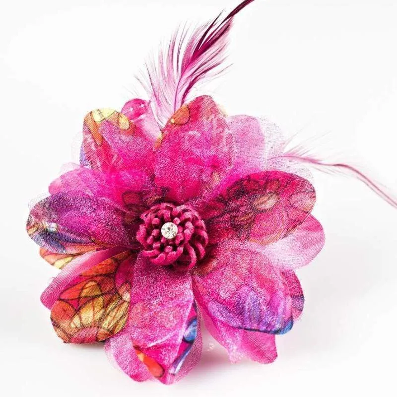 Flair for the Dramatic Pink Feather Hair Clip