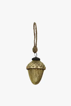 Glass  Acorn Gold Hanging Decoration