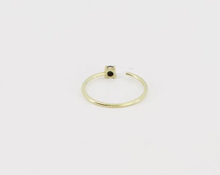 Gold & Gold-Vermeil black diamond ring / ONE SIDE