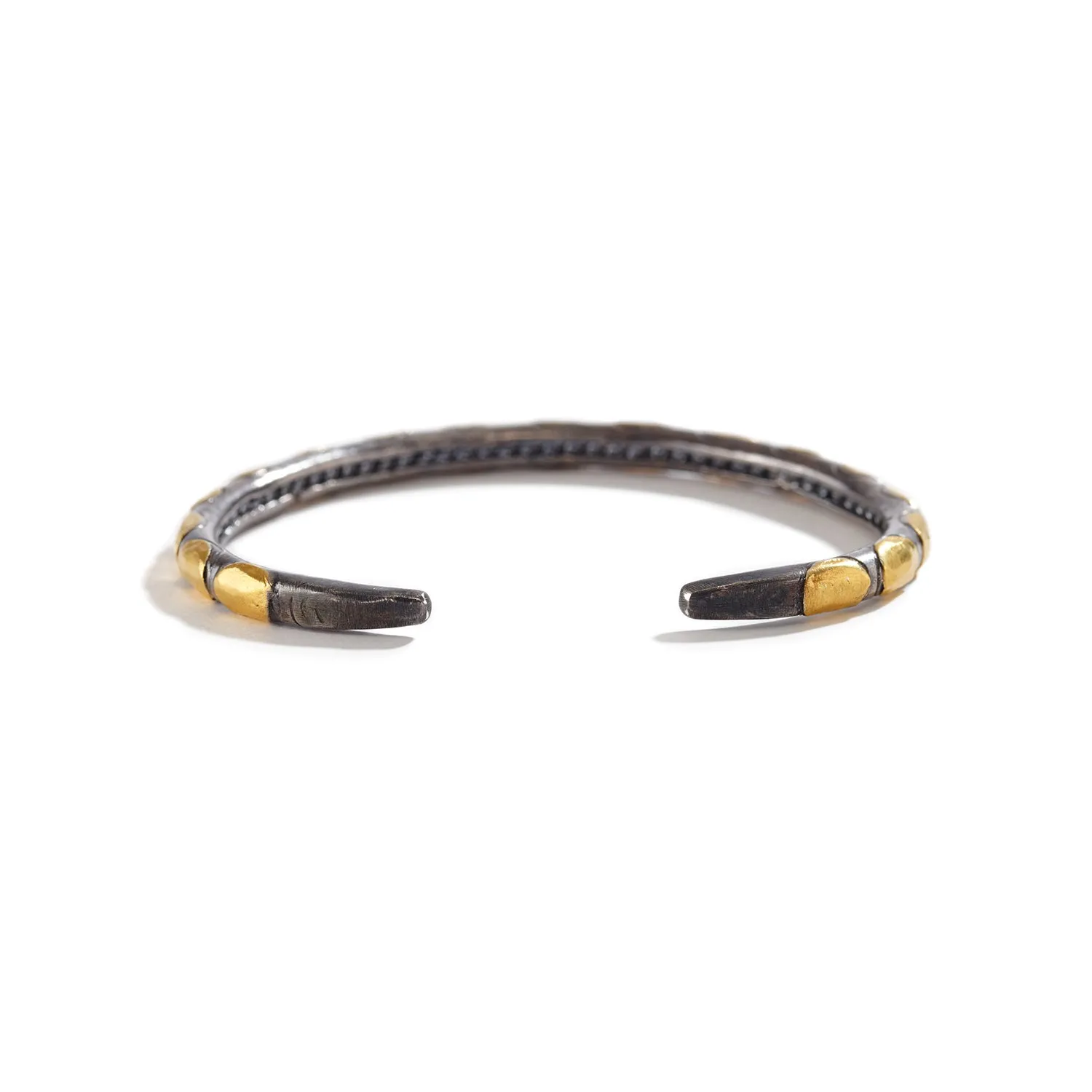 Gold and Oxidized Silver Bracelet with Diamonds