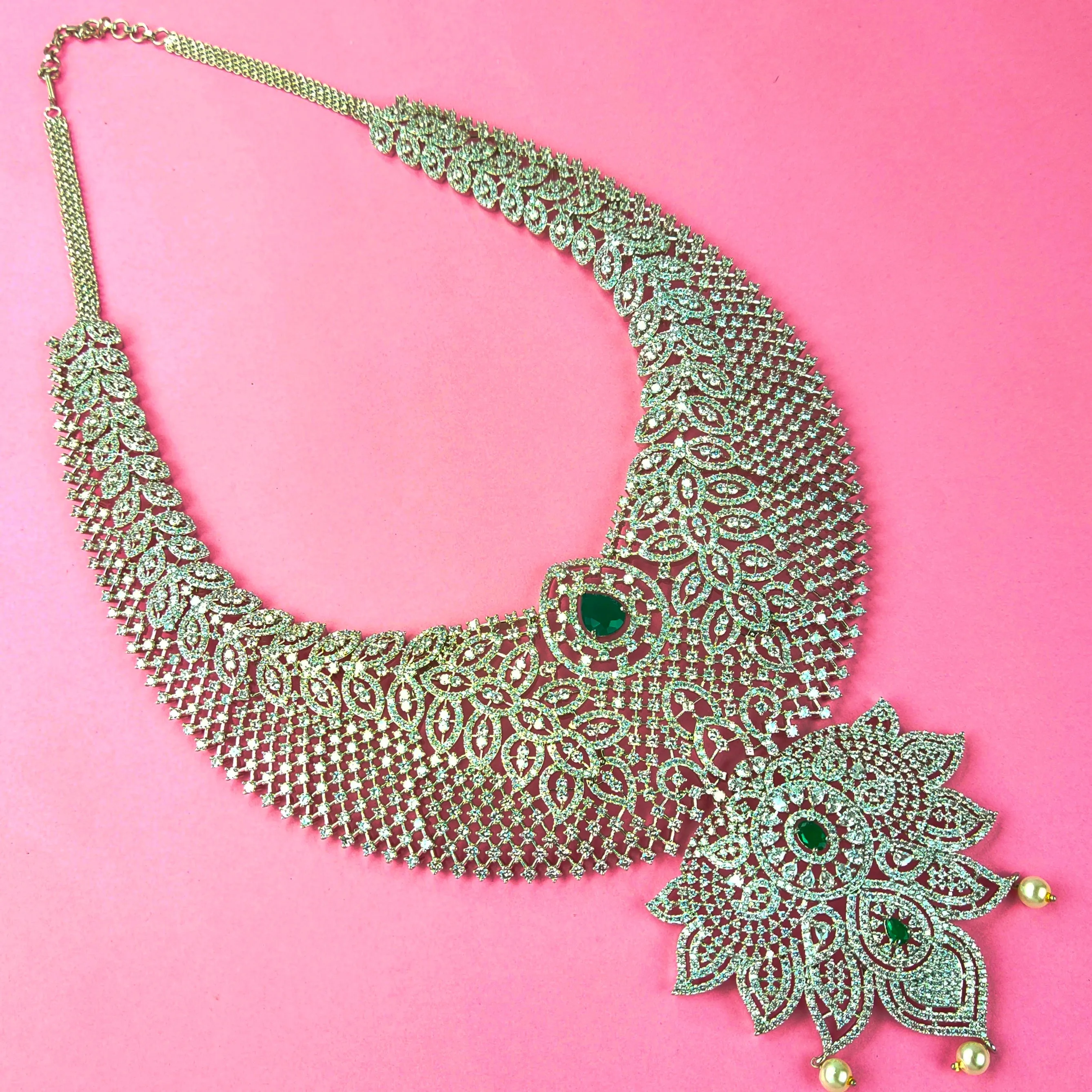 Grand American Diamond Necklace By Asp Fashion Jewellery