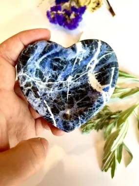 Heart Lines Blue and White heart shaped Sodalite Dish