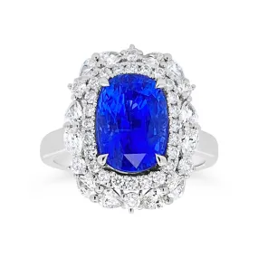 Irisa by Martin Binder Platinum Blue Sapphire & Diamond Statement Ring