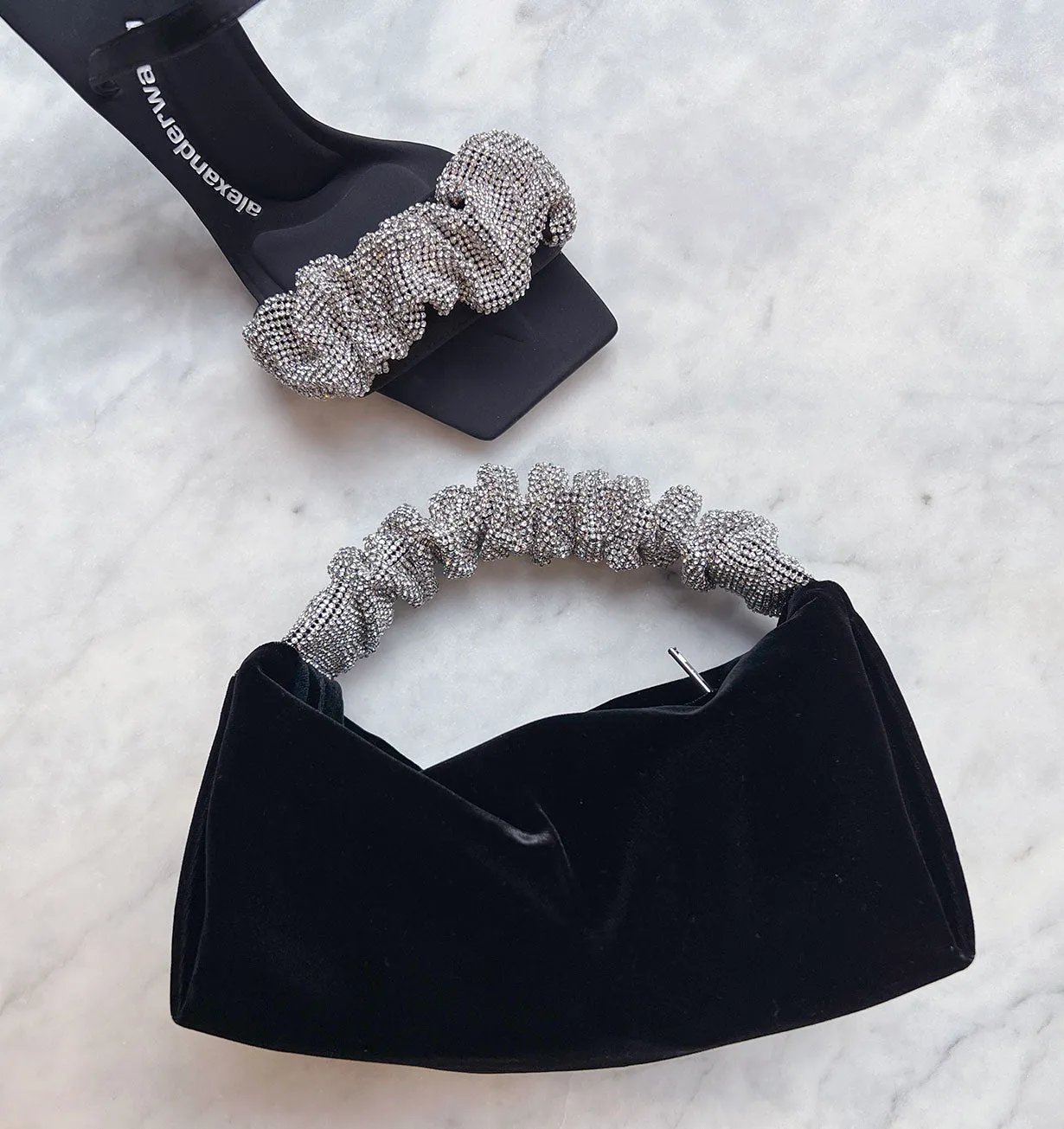 Julie Scrunchie Heels, Crystal