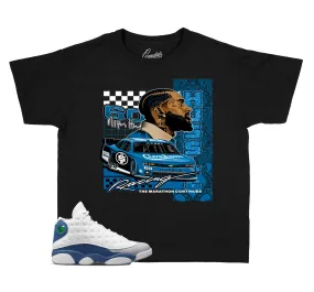 Kids French Blue 13 Shirt - Crenshaw Racing - Black