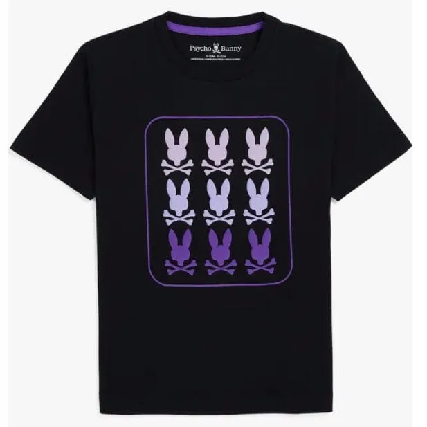 Kids Psycho Bunny Barker Graphic Tee (Black) B0U141Y1PC