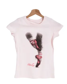 LikeG Girls Pink Slim Fit T Shirt