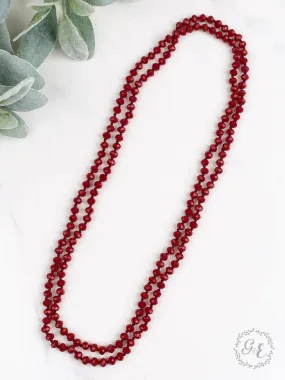 *Maroon Crystal Strand 60" Layering Necklace