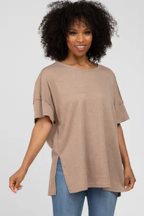 Mocha Knit Oversized Top