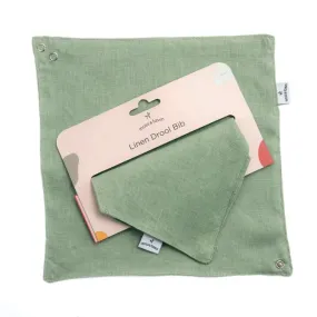 Moss & Fawn 100% Linen Drool Bib - Fern