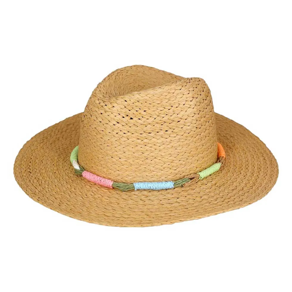 Multi Color Straw Band Straw Hat