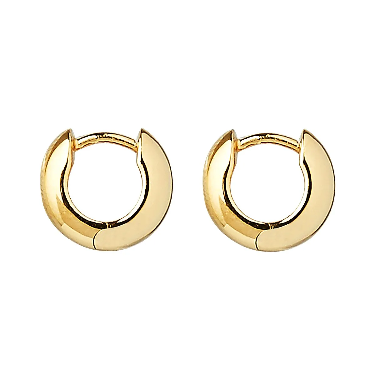 Najo Dora Oval Huggie Yellow Gold Earrings