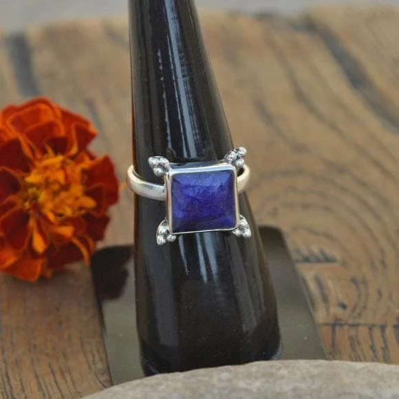 Natural Blue Sapphire Gemstone Ring -925 Sterling Silver Ring, Sapphire Jewelry, Nickel Free