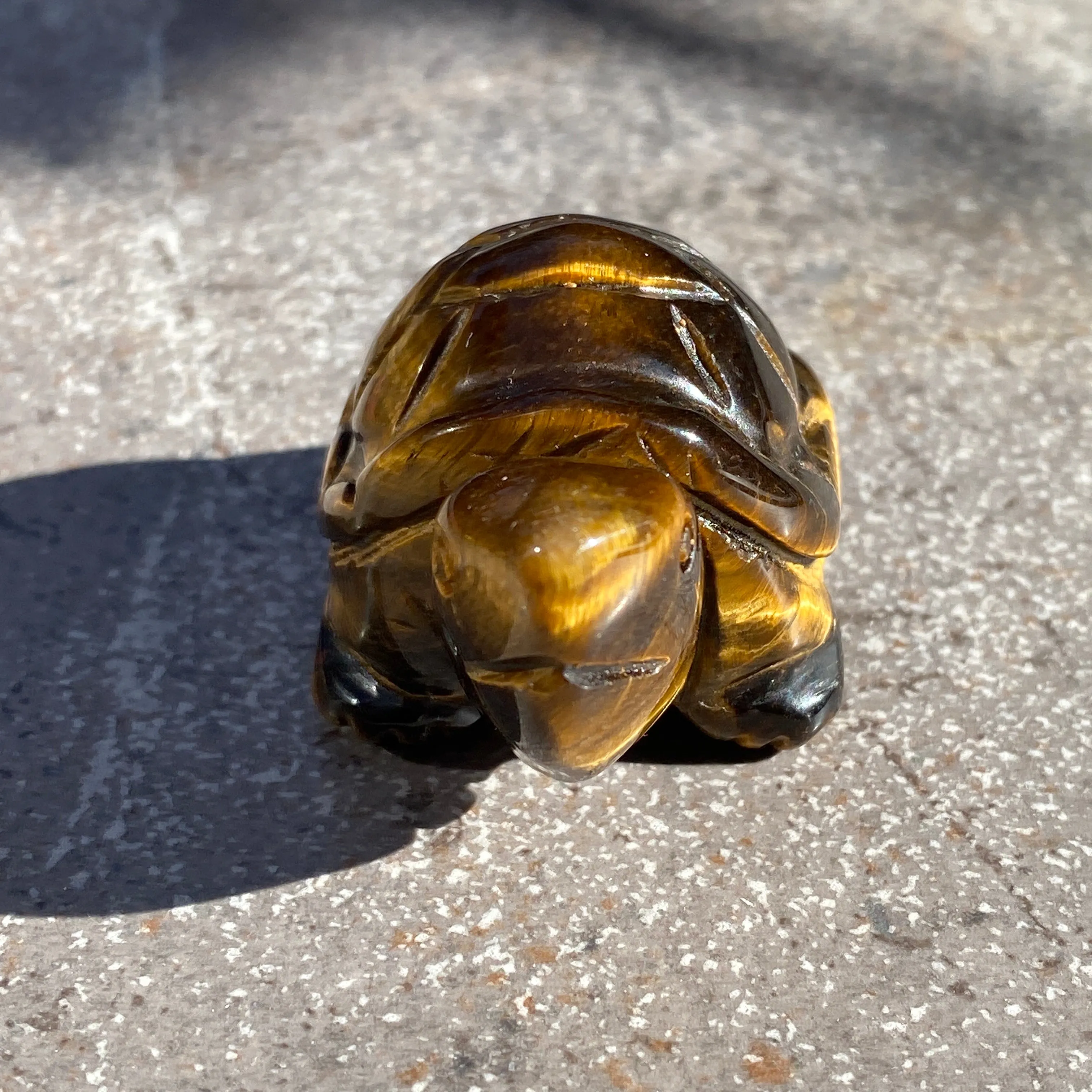 Natural Tiger Eye gemstone carved Turtle Figurine